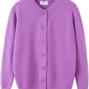 BIMOZI Cardigan Sweater, Super Soft, Button up, Purple - XL